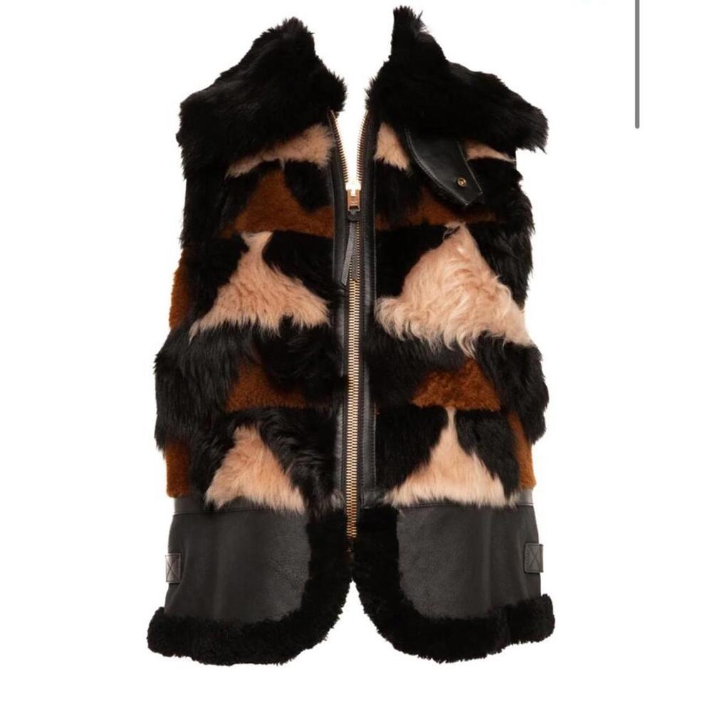 Coach 1941 Patchwork Lamb Shearling/Leather Vest … - image 1